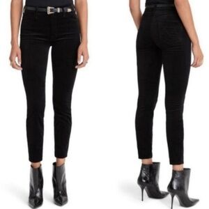 MOTHER Black Ankle Cropped Pants